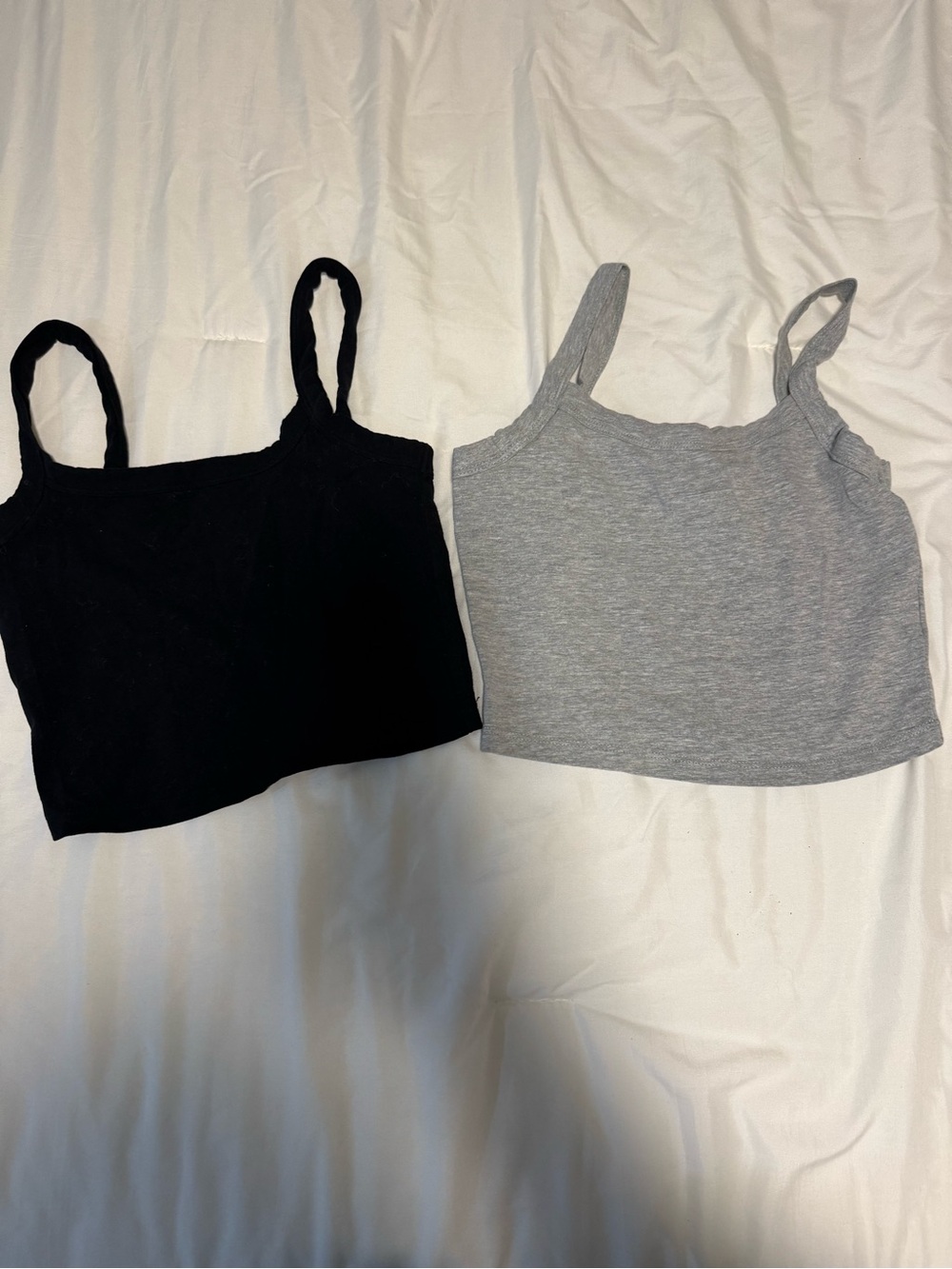 Basic Cami Tank Tops - Black & Heather Gray
